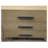 Three-Drawer Nightstand & Side Table - Distressed Wood Finish, 34 in W x 28 in H