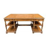 Stanley Furniture Desk - 68 in W x 32 in D x 31 in H - Wood with Light Scratches