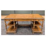 Stanley Furniture Desk - 68 in W x 32 in D x 31 in H - Wood with Light Scratches