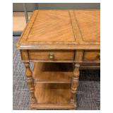Stanley Furniture Desk - 68 in W x 32 in D x 31 in H - Wood with Light Scratches