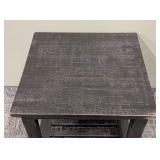 Black Wood Side Table - 24 x 23 in Top, 24 in High, Distressed Black Finish