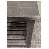 Black Wood Side Table - 24 x 23 in Top, 24 in High, Distressed Black Finish
