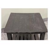 Black Wood Side Table - 24 x 23 in Top, 24 in High, Distressed Black Finish