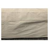 Cream Slipcover Ottoman 34x25x19 in - Removable Washable Cover