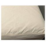 Cream Slipcover Ottoman 34x25x19 in - Removable Washable Cover