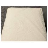 Cream Slipcover Ottoman 34x25x19 in - Removable Washable Cover