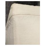 Cream Slipcover Ottoman 34x25x19 in - Removable Washable Cover