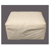 Cream Slipcover Ottoman 34x25x19 in - Removable Washable Cover