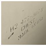 White Painted Wicker Dresser - 5-Drawer, W 34 In x D 19 In x H 57 In