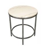 Team-Fortune Marble Top Round Accent Table - 25"H x 22"D (Chip on Rim)