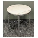 Team-Fortune Marble Top Round Accent Table - 25"H x 22"D (Chip on Rim)