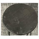 Pair of Nesting Tables - Black Metal Frames With Wood Tops (Largest 20 in H x 18 in D)