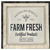 Farm Fresh Framed Sign 14 x 14 in - Rustic Wall Decor