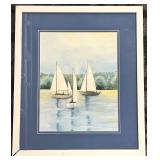 Framed Sailboat Print - 17 x 21 In