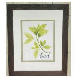 Basil Botanical Print - Framed Wall Art - 19 x 23 in