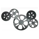 Metal Wall Decor Discs & Circular Flower Cutouts Set of 5, 13 x 22 in