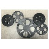 Metal Wall Decor Discs & Circular Flower Cutouts Set of 5, 13 x 22 in