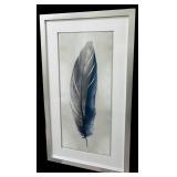 Feather Print Framed Wall Art - Silver Frame 28in x 50in