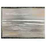 Framed Abstract Landscape Painting - Wall Art 34 x 49 in