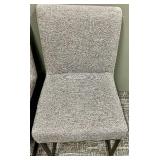 Alder & Tweed Dining Chairs Pair - Gray Upholstered with Black Metal Frames #1
