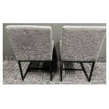 Alder & Tweed Dining Chairs Pair - Gray Upholstered with Black Metal Frames #1