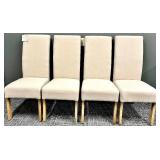 Forty West Dining Chairs - Beige Upholstered Wood-Leg Set (4-Piece) #1