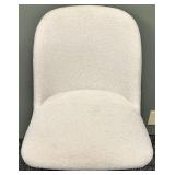 Bar Stool Counter Height Bouclé Upholstered Seat & Back - Light Gray, Black Frame