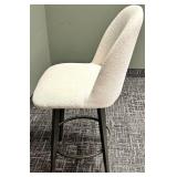 Bar Stool Counter Height Bouclé Upholstered Seat & Back - Light Gray, Black Frame