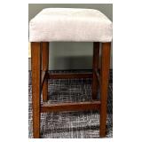 HEKMAN Chair & Howard Miller Stool Set - Beige Upholstery Wood Frame