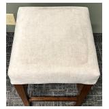 HEKMAN Chair & Howard Miller Stool Set - Beige Upholstery Wood Frame