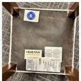 HEKMAN Chair & Howard Miller Stool Set - Beige Upholstery Wood Frame