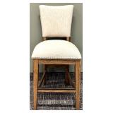 HEKMAN Chair & Howard Miller Stool Set - Beige Upholstery Wood Frame