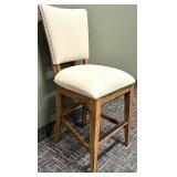 HEKMAN Chair & Howard Miller Stool Set - Beige Upholstery Wood Frame
