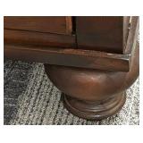 Dark Wood Tall Chest of Drawers - Dresser with 2 Small Top Drawers & 4 Large Drawers