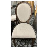 Dark Wood Dining Table & 6 Upholstered Chairs