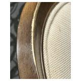 Dark Wood Dining Table & 6 Upholstered Chairs