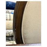 Dark Wood Dining Table & 6 Upholstered Chairs