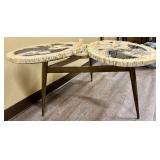Petrified Wood Slices Coffee Table - 3-Tier, Top 32 x 20 in