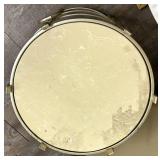 Round Marble-Top Side Table & Circular Metal Cage Base - Set of 2 - Damage