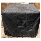 Gas Fire Pit Table in Black Tile Square Outdoor