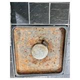 Gas Fire Pit Table in Black Tile Square Outdoor