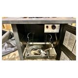 Gas Fire Pit Table in Black Tile Square Outdoor