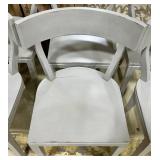Six Light Gray Painted Dining Chairs - Curved Back Design