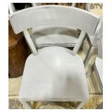 Six Light Gray Painted Dining Chairs - Curved Back Design