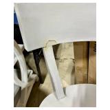 Six Light Gray Painted Dining Chairs - Curved Back Design