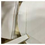 Six Light Gray Painted Dining Chairs - Curved Back Design