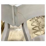 Six Light Gray Painted Dining Chairs - Curved Back Design