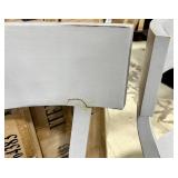 Six Light Gray Painted Dining Chairs - Curved Back Design