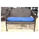 Style Selections Wicker Bench with Cushion - 42 x 18 x 2.75 in