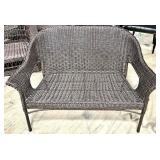 Style Selections Wicker Bench with Cushion - 42 x 18 x 2.75 in